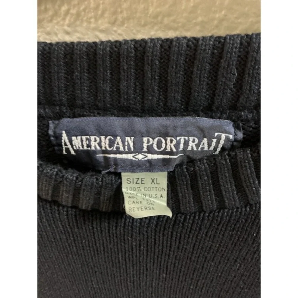American Portrait Princess Cruises Navy Blue Cotton Knit Sweater Mens XL USA - Picture 3 of 4